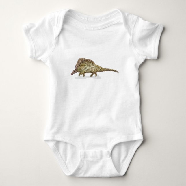 Mother and baby pangolin baby one-piece bodysuit (Front)