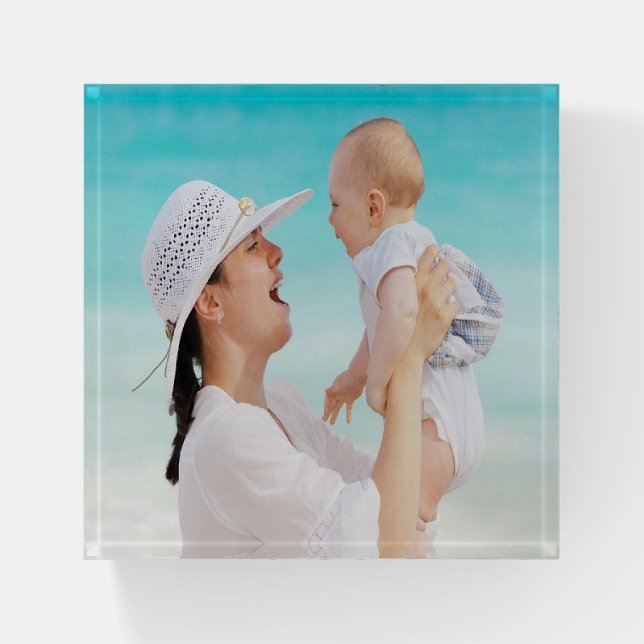 Mother and baby photo paperweight (Front)