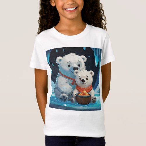 Mother and Baby Polar Teddy Bears T_Shirt