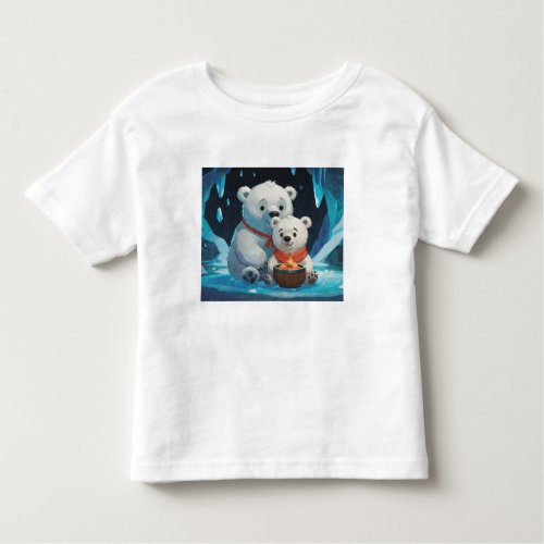 Mother and Baby Polar Teddy Bears Toddler T_shirt