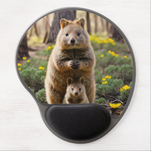 Mother And Baby Quokka, Gel Mouse Pad