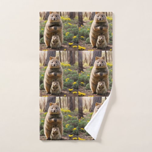 Mother And Baby Quokka Hand Towel 