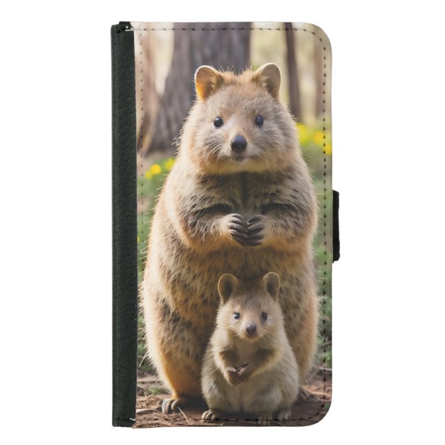 Mother And Baby Quokka,  Samsung Galaxy Wallet Case (Front)