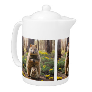 Mother And Baby Quokka, Teapot