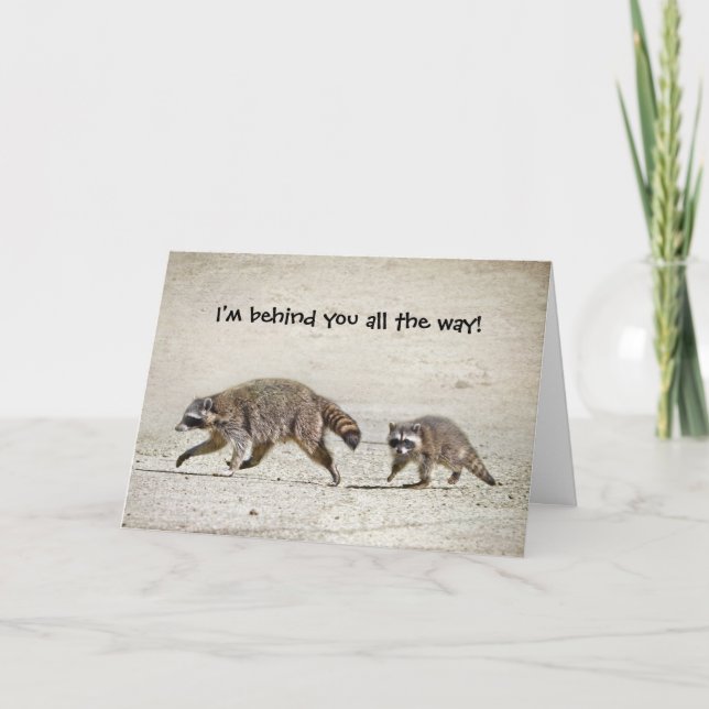 Mother and Baby Raccoon Card (Front)