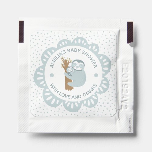 Mother and Baby Sloth Baby Shower Favor Hand Sanitizer Packet