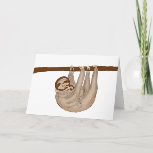 Mother and baby sloth Mothers Day card