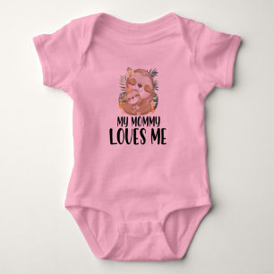 Mother and Baby Sloths My Mommy Loves Me Tropical Bodysuit