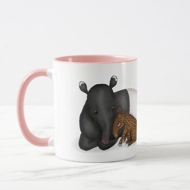 Mother and baby tapir 'Best mom ever' mug (Left)