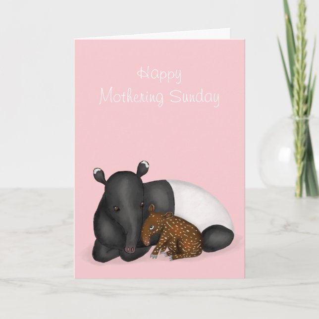 Mother and baby tapir Mothering Sunday card (Front)