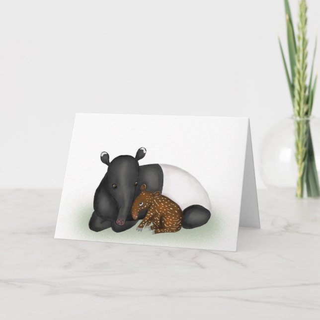 Mother and baby tapir Mother's Day card (Front)