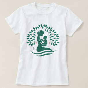 Mother and Baby Tree Silhouette Birth, Gift T-Shirt