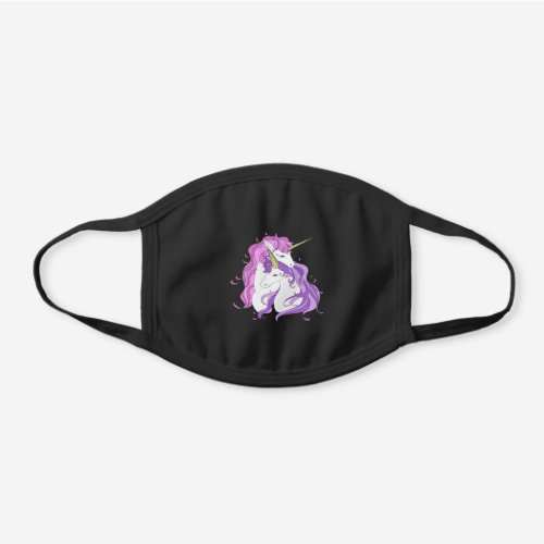 Mother And Baby Unicorns Black Cotton Face Mask