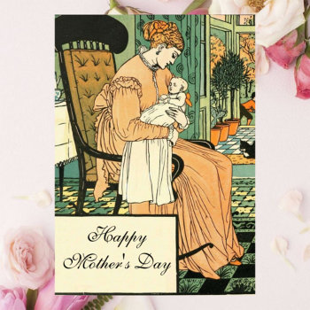 Mother And Baby  Vintage Card by Cardgallery at Zazzle