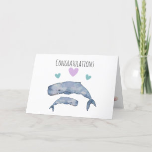 Mother and Baby Whale Congratulations Card