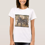 Mother and Baby Zebra  Ladies Fitted T-Shirt