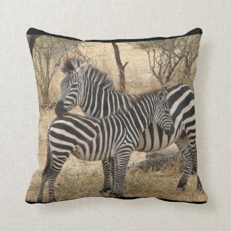 Mother and Baby Zebra Pillow