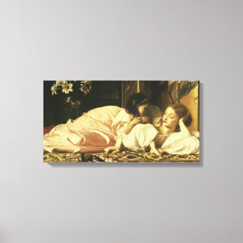Mother and Child aka Cherries by Lord Leighton Canvas Print