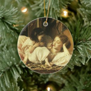 Mother and Child (aka Cherries) by Lord Leighton Ceramic Ornament