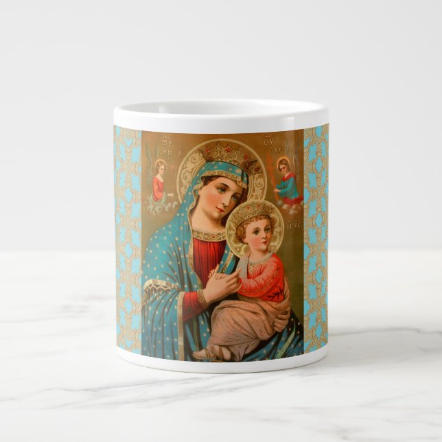 Mother and Child Ancient Orthodox Icon Mug (Front)