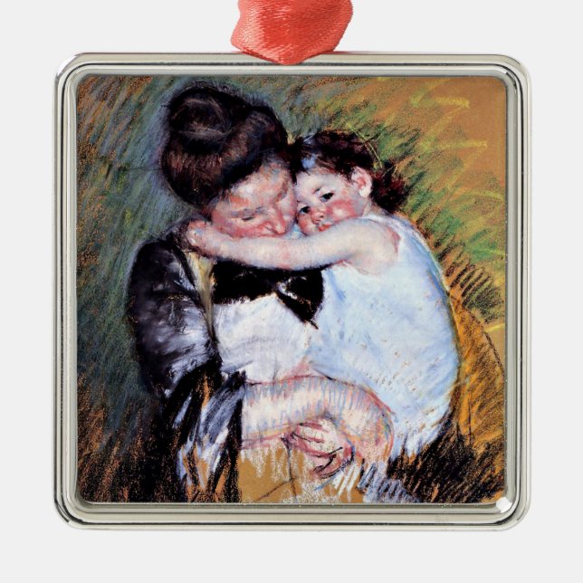 Mother and Child  - Artwork by Mary Cassatt,  Metal Ornament (Front)