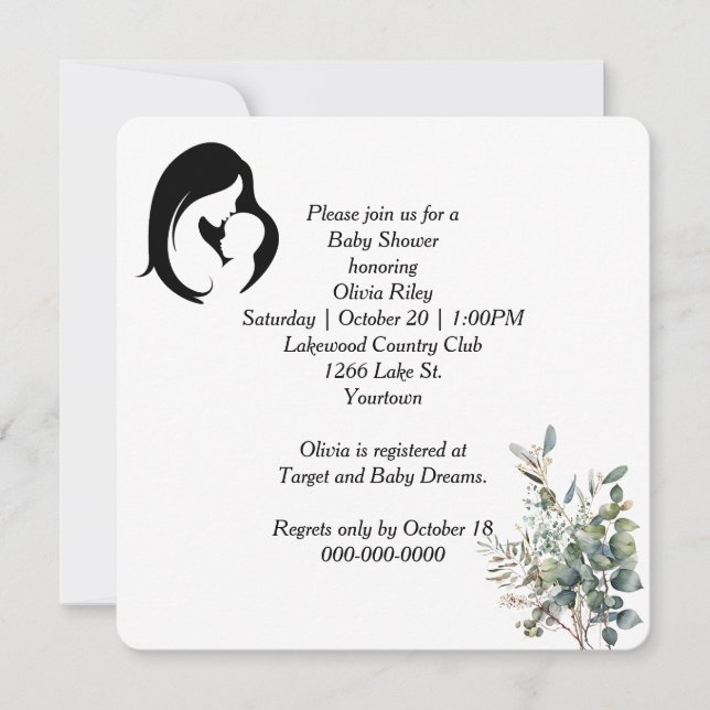 Mother and Child Baby Shower Invitation (Front)