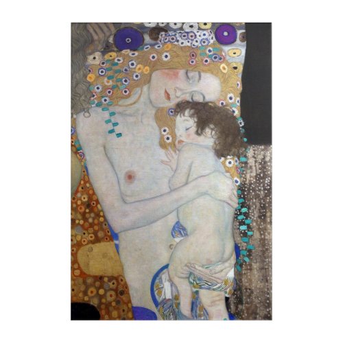 Mother and Child by Gustav Klimt Acrylic Print