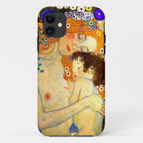 Mother and Child by Gustav Klimt Art Nouveau iPhone 11 Case