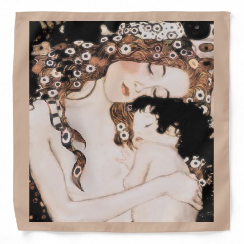 Mother and Child by Gustav Klimt Bandana