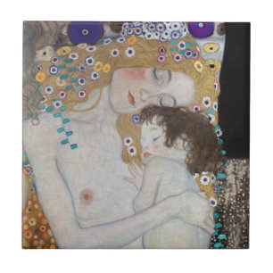 Mother and Child by Gustav Klimt Ceramic Tile