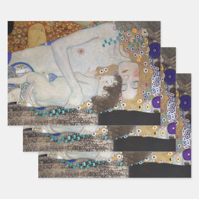 Mother and Child by Gustav Klimt Wrapping Paper Sheets (Set)