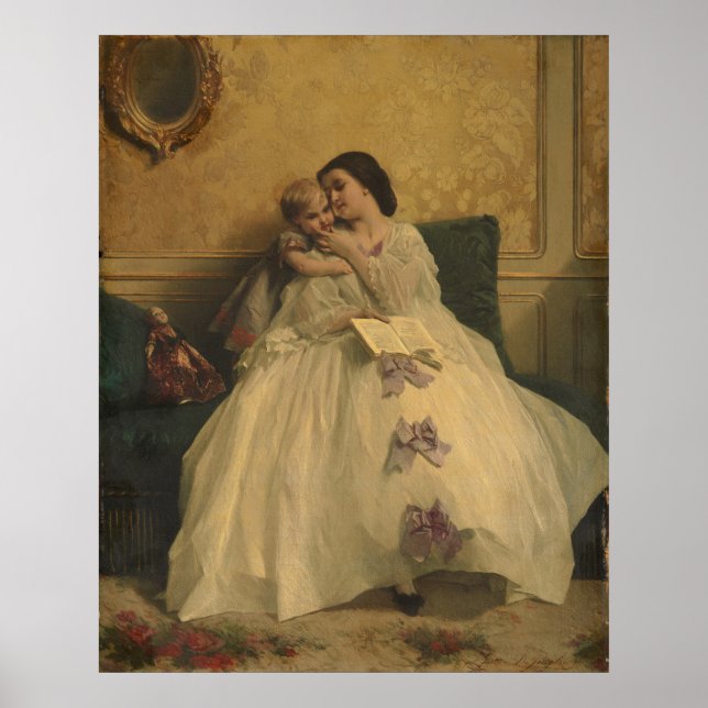 Mother and Child by Gustave Leonard de Jonghe Poster (Front)
