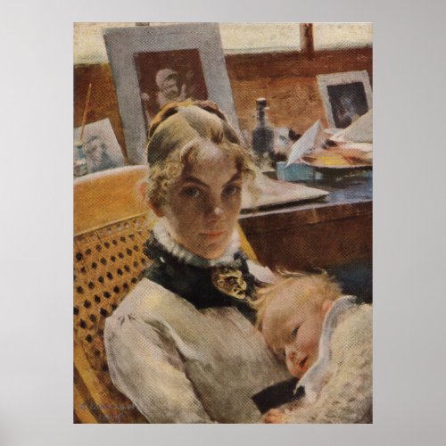 Mother and Child Carl Larsson Poster