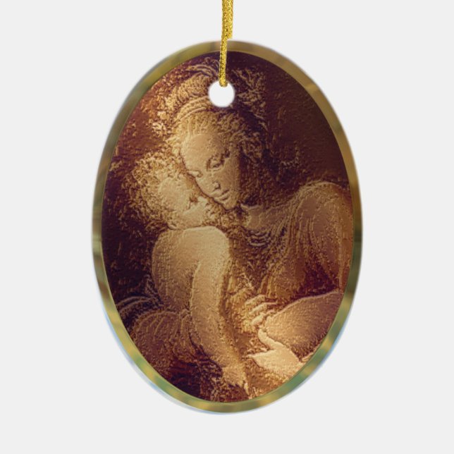 Mother and Child Ceramic Ornament (Front)