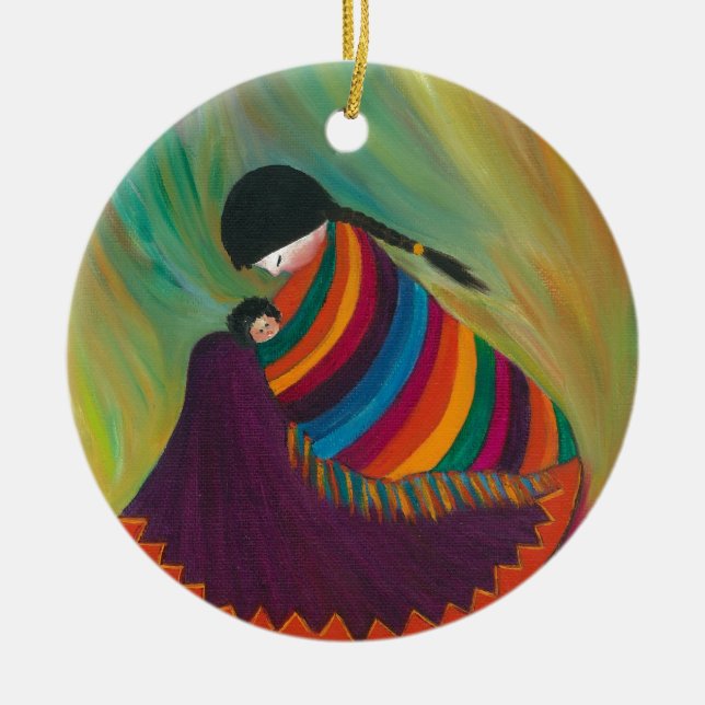 Mother and Child Ceramic Ornament (Front)