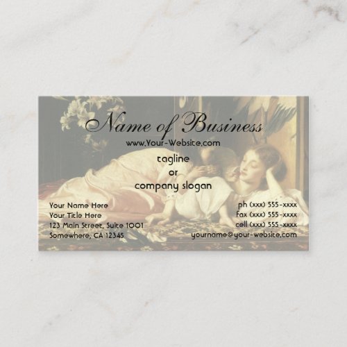 Mother and Child Cherries Lord Frederic Leighton Business Card