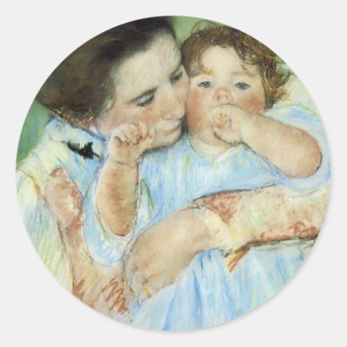 Mother and Child Classic Round Sticker