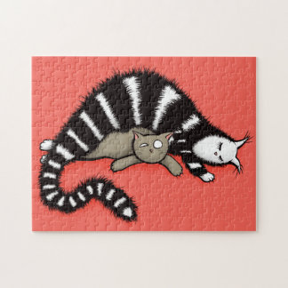 Mother and child cute cats jigsaw puzzle