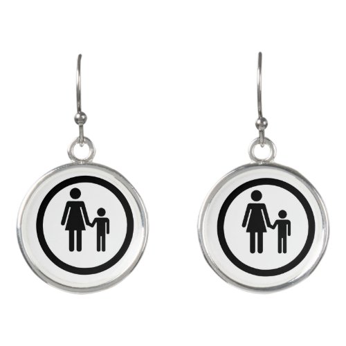 Mother and Child Dangle Earrings - Artistic Family