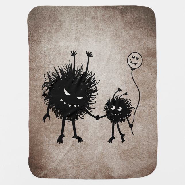 Mother And Child Evil Cartoon Bug Receiving Blanket (Front)