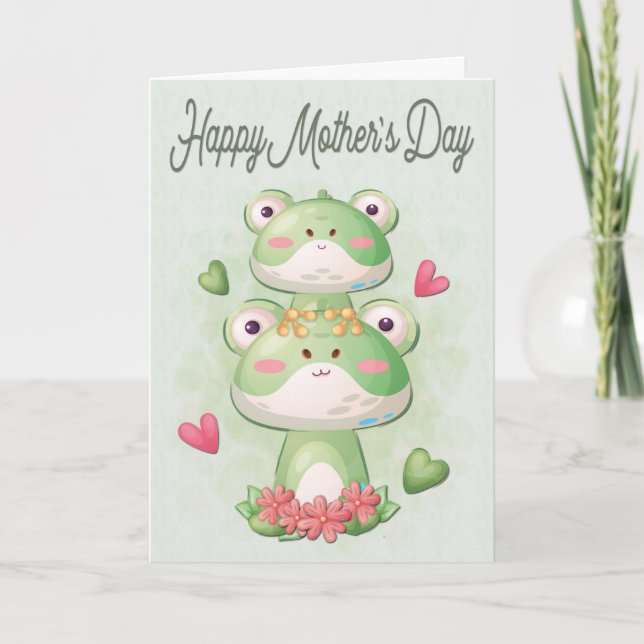 Mother and Child Frogs for Mother’s Day Card (Front)