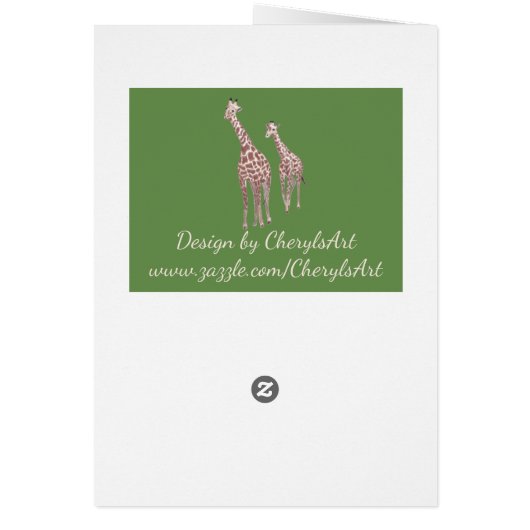 Mother and Child Giraffe Happy Mother's Day Cards (Back)