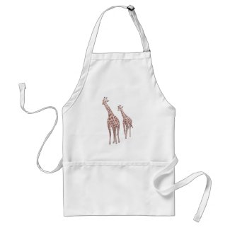 Mother and child giraffes drawing custom aprons