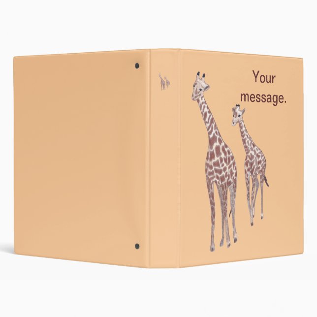 Mother and child giraffes drawing custom Binders (Background)