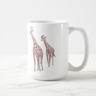 Mother and child giraffes drawing custom mugs