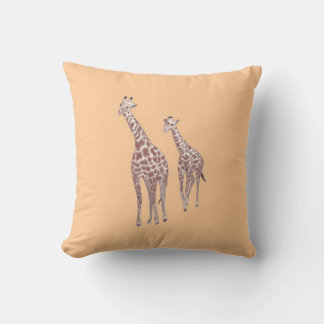 Mother and child giraffes drawing custom Pillows