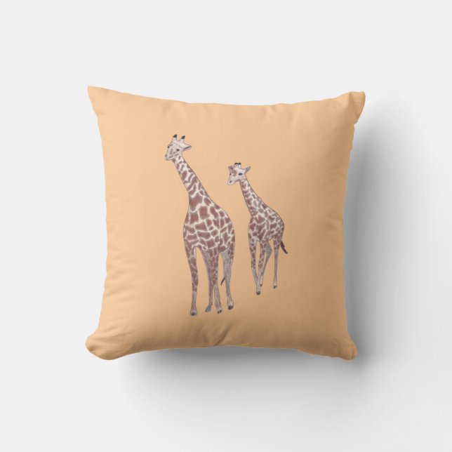 Mother and child giraffes drawing custom Pillows (Front)