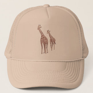Mother and child giraffes drawing Hats