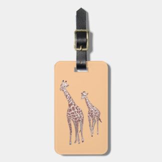 Mother and child giraffes drawing Luggage Tags
