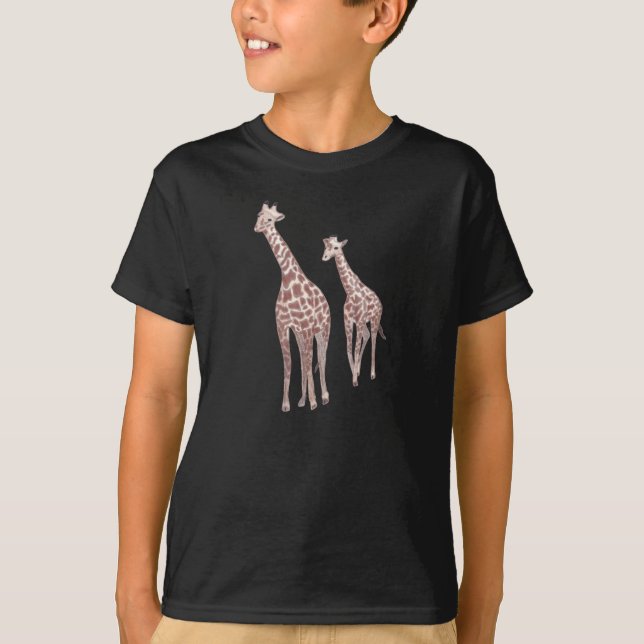 Mother and child giraffes drawing tshirts (Front)